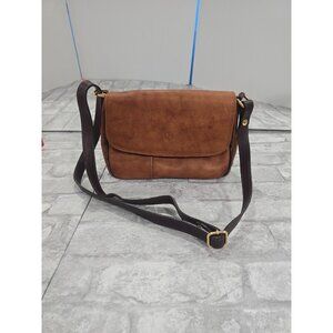 Valentina Genuine Leather Crossbody Satchel Bag‎ Purse Made In Italy Brown